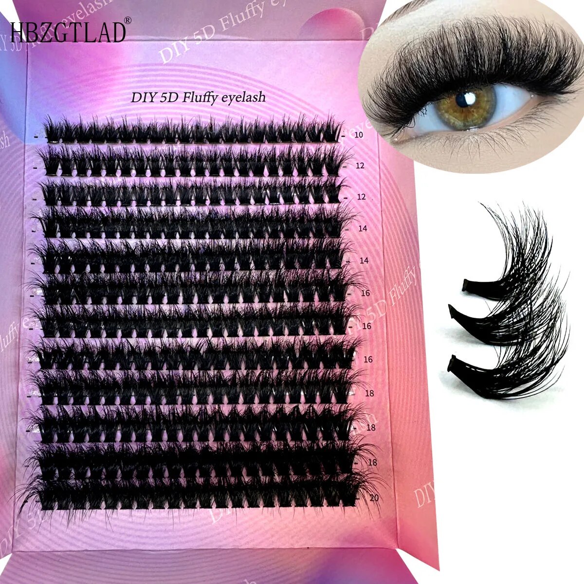 Eyelash Extension Anime - 240Ps DIY 5D Fluffy Lash Clusters