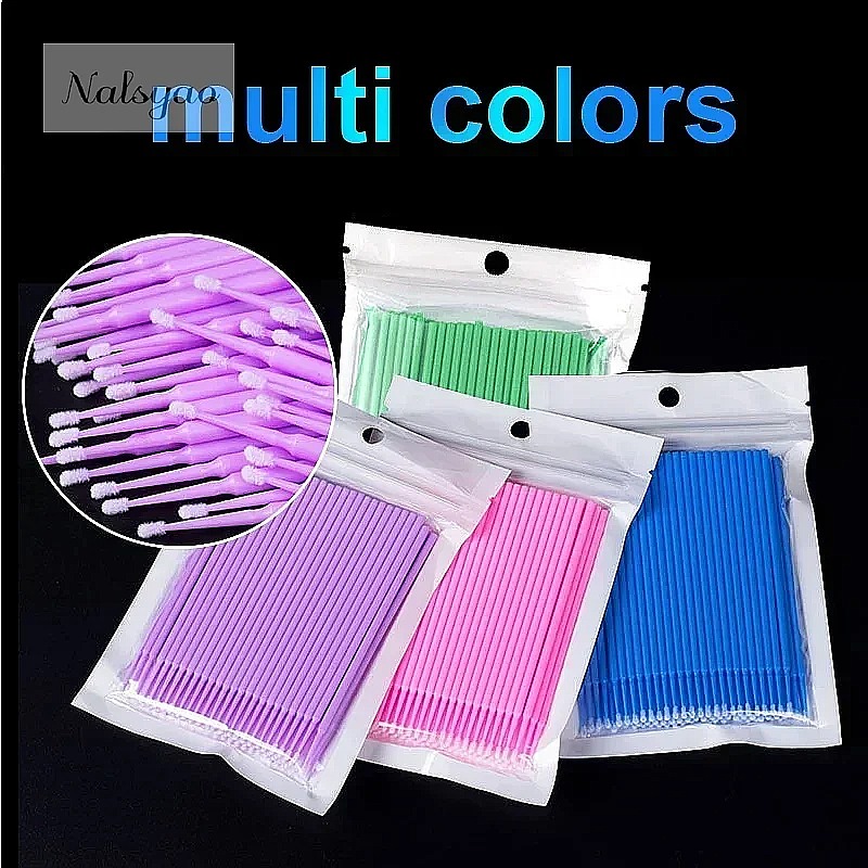Eyelash Extension Cleaning - 100Pcs Micro Cotton Swab Eyelash Cleaning