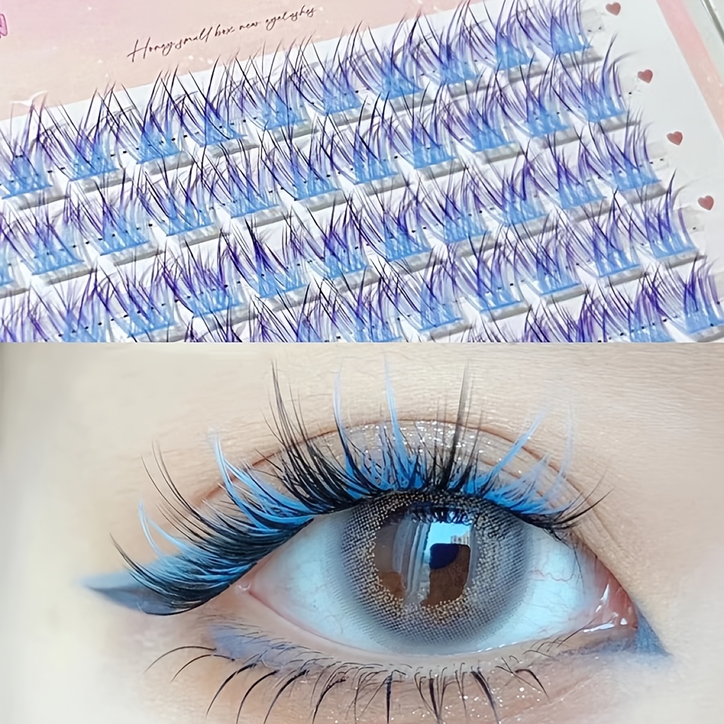 Eyelash Extension Anime - Mixiaohe Colorful Eyelashes 60 Clusters Easy